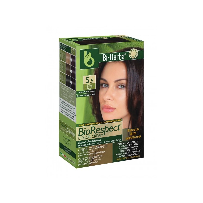 Crema Colorante Bi-Herba Rosso Mogano Medio 5.5